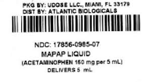 Childrens Mapap Acetaminophen Liquid Atlantic Biologicals
