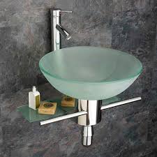 frosted 420mm round glass bathoom basin