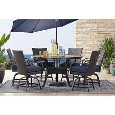 Just one click, you'll save more then 50% + free shipping on outdoor furniture set wicker rattan table chair set products. Member S Mark Agio Heritage 7 Piece Balcony Height Patio Dining Set With Sunbrella Fabric Indigo Sam S Club