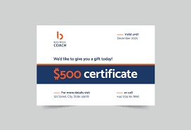 business coach gift certificate