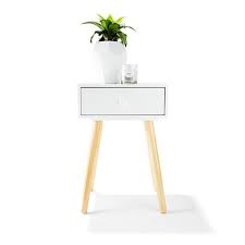 Our online shop provides you a nice selection of round furniture pieces at the best prices with free delivery all over the uk. 2 Toned Side Table With Drawer White Natural Kmart Side Table With Drawer Side Table Wood White Bedside Table