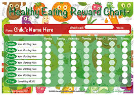 a4 healthy eating childrens reward chart