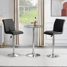 Vetro Bistro Table Round In Clear Glass