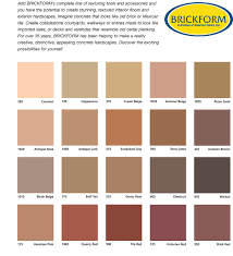 Brickform Standard Color Selection Guide Janell Concrete