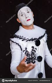 pierrot makeup costume stock photo by