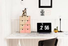 The countertop with the concrete effect is. 21 Ikea Desk Hacks For The Most Productive Workspace Ever Brit Co
