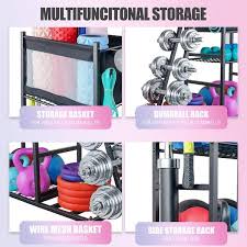 ltmate 180 lbs weight capacity yoga mat storage home gym workout equipment storage rack multifunction equipment rack