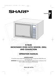 Over the range convection microwave oven. Sharp R 963s Convection Oven User Manual Manualzz