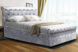 Velvet Or Fabric Sleigh Bed Offer Wowcher