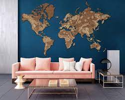 Large Wall Map Of The World Wooden