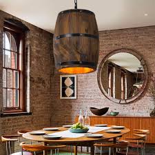 Wood Wine Barrel Hanging Fixture Ceiling Pendant Lamp Lighting Bar Cafe Lights Ebay