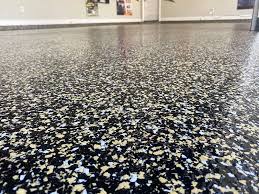 garage floor with epoxy flake