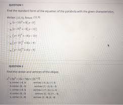 Solved Question 1 Find The Standard