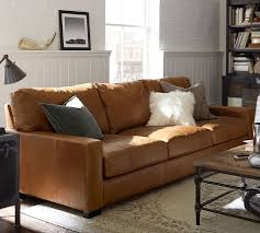 Pottery Barn Leather Sofa Living Room