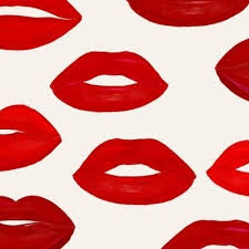 valentines kiss fabric wallpaper and