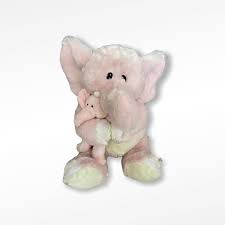 ganz plush elephant momma baby pink