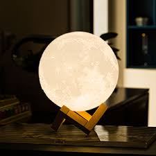 Amazon Com Brightworld Moon Lamp Moon Night Light 3d Printing 7 1in Large Lunar Lamp For Kids Gift For Women Usb Rechargeable Touch Contral Brightness Warm And Cool White Home Kitchen