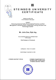 Safechina Examples Of The Certificates