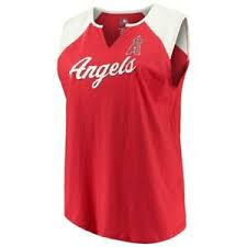 Details About Womens Majestic Red White Los Angeles Angels Plus Size Shutout Supreme