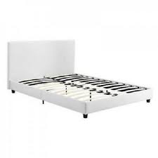 Bed Frame Queen Upholstered Padded Faux