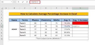 how to calculate average percene
