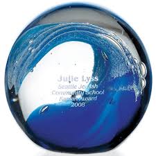 Jaffa Wave Art Glass Sphere Custom