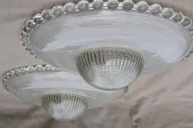 Vintage Hobnail Edge Glass Lamp Shades
