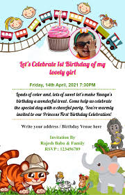 1st birthday invitation ecard for