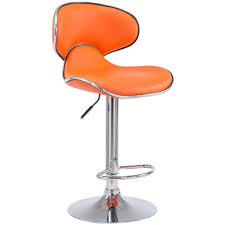 Decoshop26 - Tabouret de bar chaise de bar hauteur réglable avec repose  pieds en similicuir orange et métal 10_0000082 - Tabourets - Rue du Commerce
