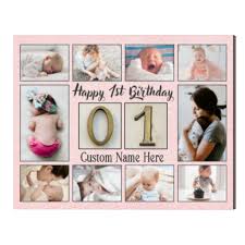 personalized 1st birthday photo collage