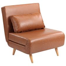 aero premium faux leather single sofa bed