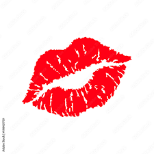 print of lips kiss vector background