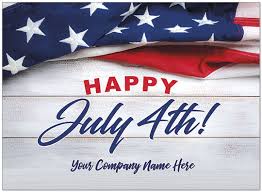 July 4th Name Card | Company Name Independence Day Cards | Posty Cards