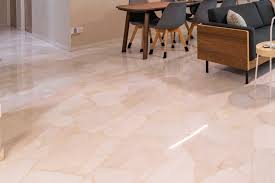 glossy ivory marble floor tiles design