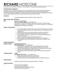 Dentist Assistant Resumes Simple Example Resume For Dental Assistant