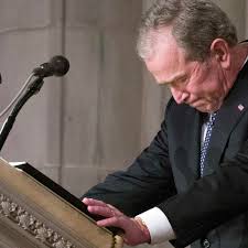 The 43rd president of the united states of america, george walker bush (known colloquially as w to distinguish himself from his. George W Bush Delivers Eulogy At His Father S Funeral Full Text George Bush The Guardian