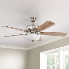 Ceiling fans with remotes give you complete control over the ceiling fan blades and lights from afar. Hampton Bay Rothley Ii 52 In Brushed Nickel Led Ceiling Fan With Light Kit 52050 The Home Depot