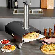 Vevor Outdoor Pizza Oven 12 Inch Wood Pellet And Charcoal Fired Pizza Maker Portable Outside Stainless Steel Pizza Grill With Pizza Stone
