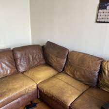 dfs saskia tan leather corner sofa ebay