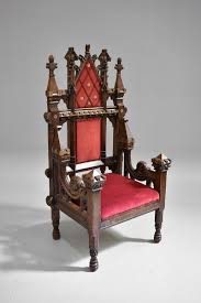 dark wood carved gothic style throne