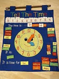 Childrens Tell The Time Fabric Wall Hanging Chart 1 00