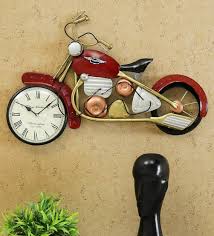 motorcycle wall art with clock