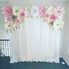 Great for baby showers, bridal showers, birthdays and weddings. Paper Flower Backdrop With Fairy Lights Perfect For A Bridal Shower Birthday Or Baby Shower Baby Shower Flowers Baby Shower Backdrop Baby Shower Princess