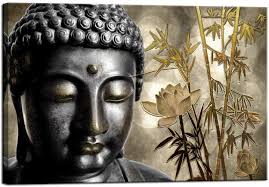 Buddha Wall Art Canvas Gold Bamboo