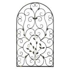 arched wrought iron wall art vintage