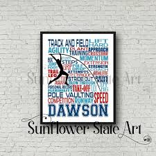 Personalized Pole Vaulting Poster Gift For Pole Vaulter Pole Vaulting Typography Track And Field Print Track Team Gift Pole Vaulter