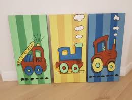 Set Of 3 Kids Canvas Wall Art Other