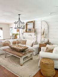rustic neutral living room for fall