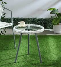 Stem Outdoor Coffee Table In White