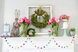 creatively decorate your mantel for easter